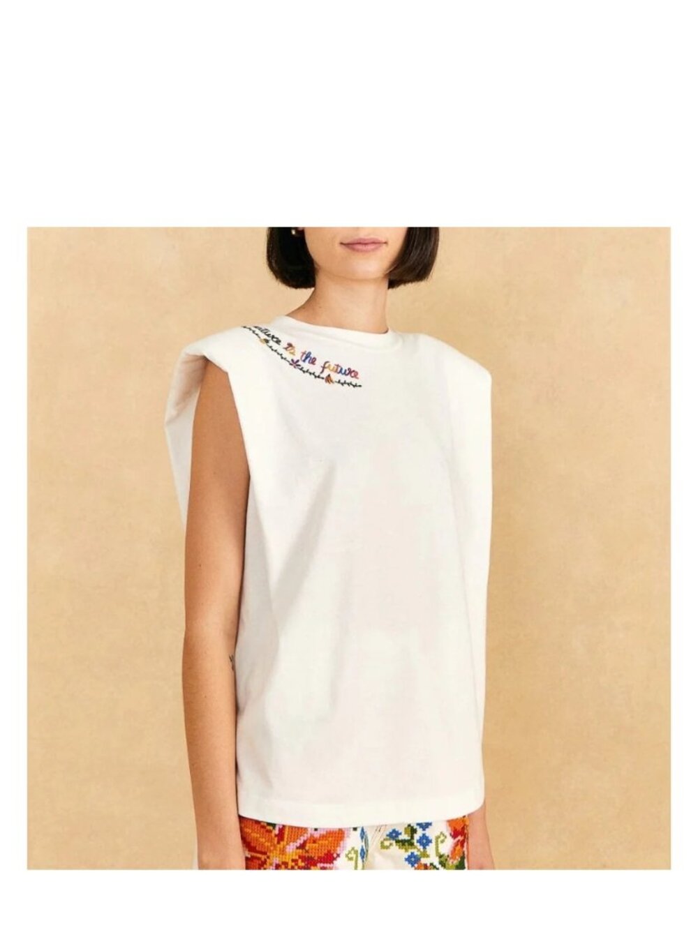 FARM RIO size small nature is the future embroidered organic cotton t-shirt - Picture 2 of 6